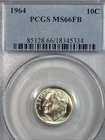 1964 PCGS MS 64 FB  Silver Roosevelt Dime- Brilliant White Coin!