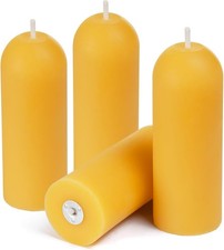 Small Pillar Candles 4-Pack 10-H Long Burning 100 Natural Beeswax WINTER STORM
