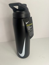 New - Nike Hypercharge Chug Water Bottle 24oz BPA Free, Black/White Swoosh