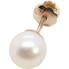 ESTATE 14K YELLOW GOLD 6.35mm WHITE AKOYA PEARL SCREW BACK STUD EARRINGS #8121 — photo 5