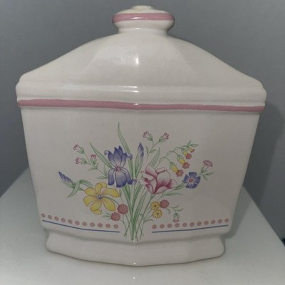 Ceramic Napkin Holder By Sarma Studios Victorian Flowers Cottage Core Country
