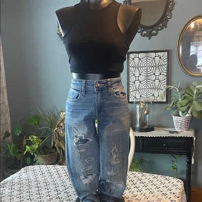 American Eagle Outfitters Blue Ripped Skinny Jeans