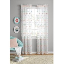 Pom Pom Curtain Panel for Girls Room 38 Inch Wide by 84 Inch Long Multicolor