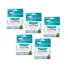 5 Pack Feverall Acetaminophen Suppositories Jr Strength 325Mg 6 Count Each