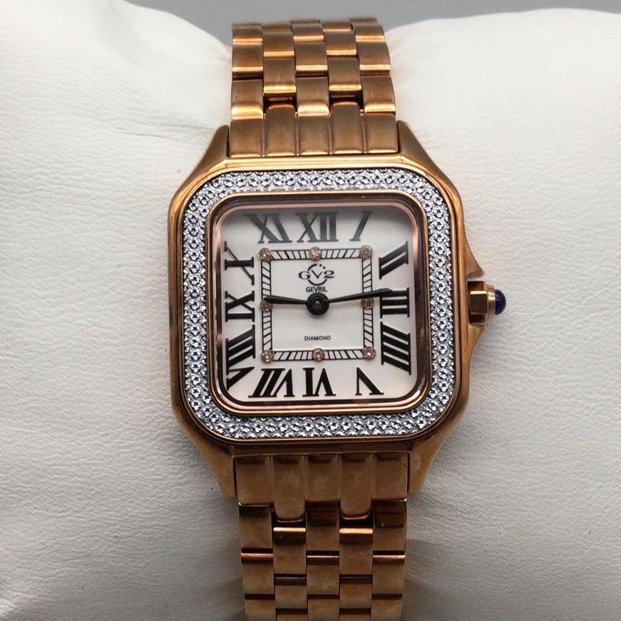 GV2 by Gevril Milan Diamond Watch Womens 30mm Rose Gold Tone  display picture 1