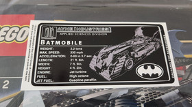 LEGO Batman The Batmobile Ultimate Ed 7784 Set Custom Display Case Sticker Sheet