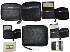 lot of 2 men's wallet RFID genuine leather bifold 2 billfold wallets new in box