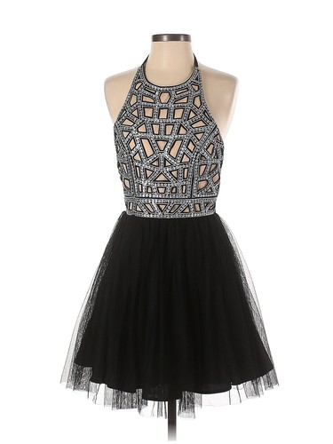 New Black Sequin Evening alexa b nites dress Size 6