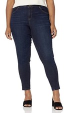 Democracy Women's Plus Size Ab Solution High Rise Ankle Jean Indigo 20W
