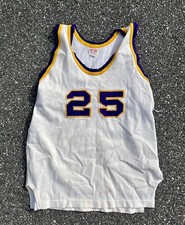 True Vintage 1960s Yellow Purple Gail Goodrich Basketball Jersey Sz 42 VTG VTG