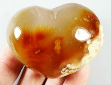 224g Natural Cherry Blossom Agate Quartz Crystal Heart Reiki Stone Madagascar