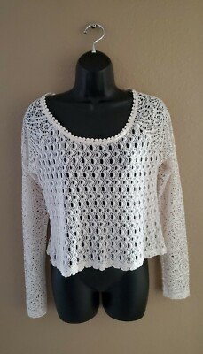 American Rag Women's Cute Cropped Lacy Sweater, M NWT