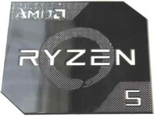 AMD Ryzen 5 Sticker Metal Chrome Silver Badge Decal Computer Laptop PC Case