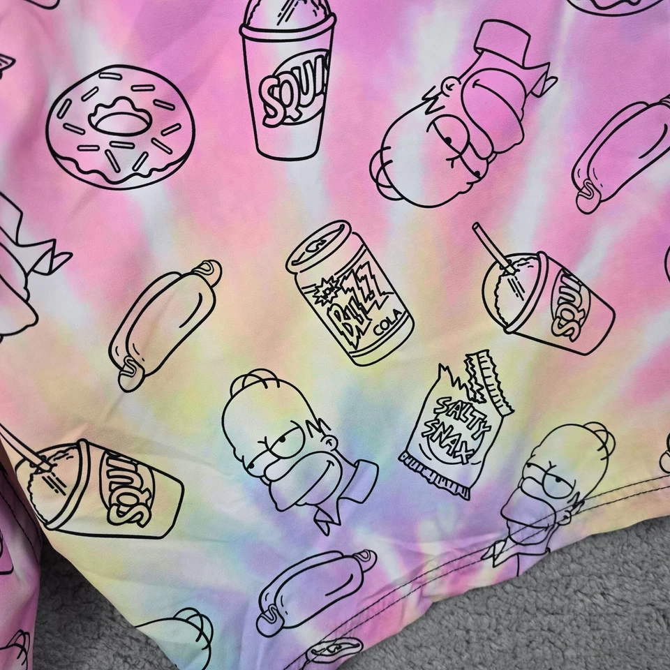 HOMER SIMPSON Swim Trunks Mens Extra Large XL PINK TIE DYE NEFF Shorts Mens NWT - Image 3 of 4