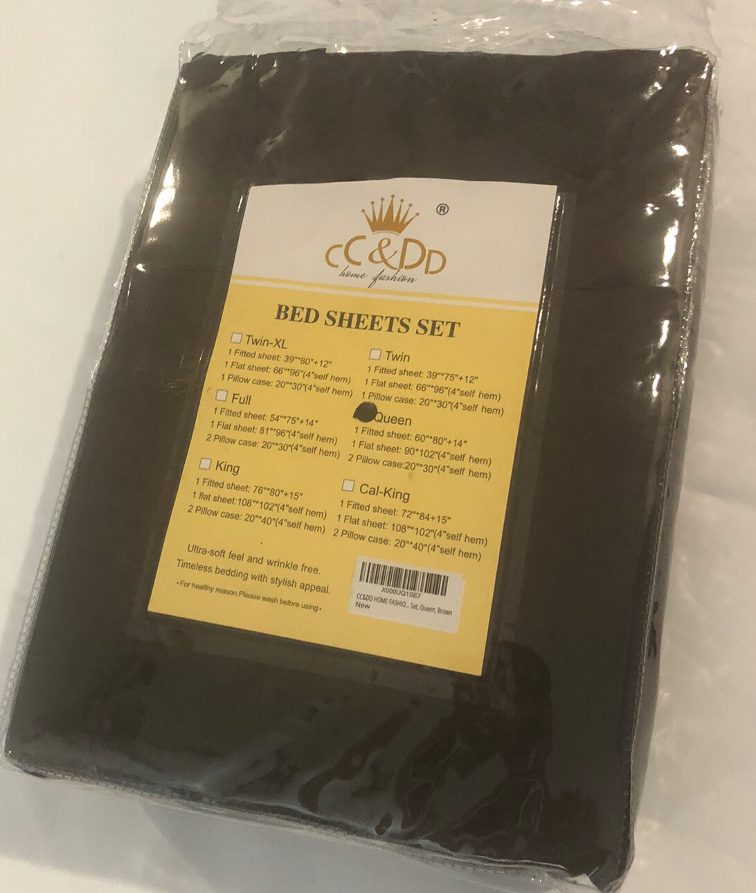 Queen Bed Sheets Set 1 Fitted 1 Flat 2 Pillow Cases Expresso Soft Microfiber K-3-image