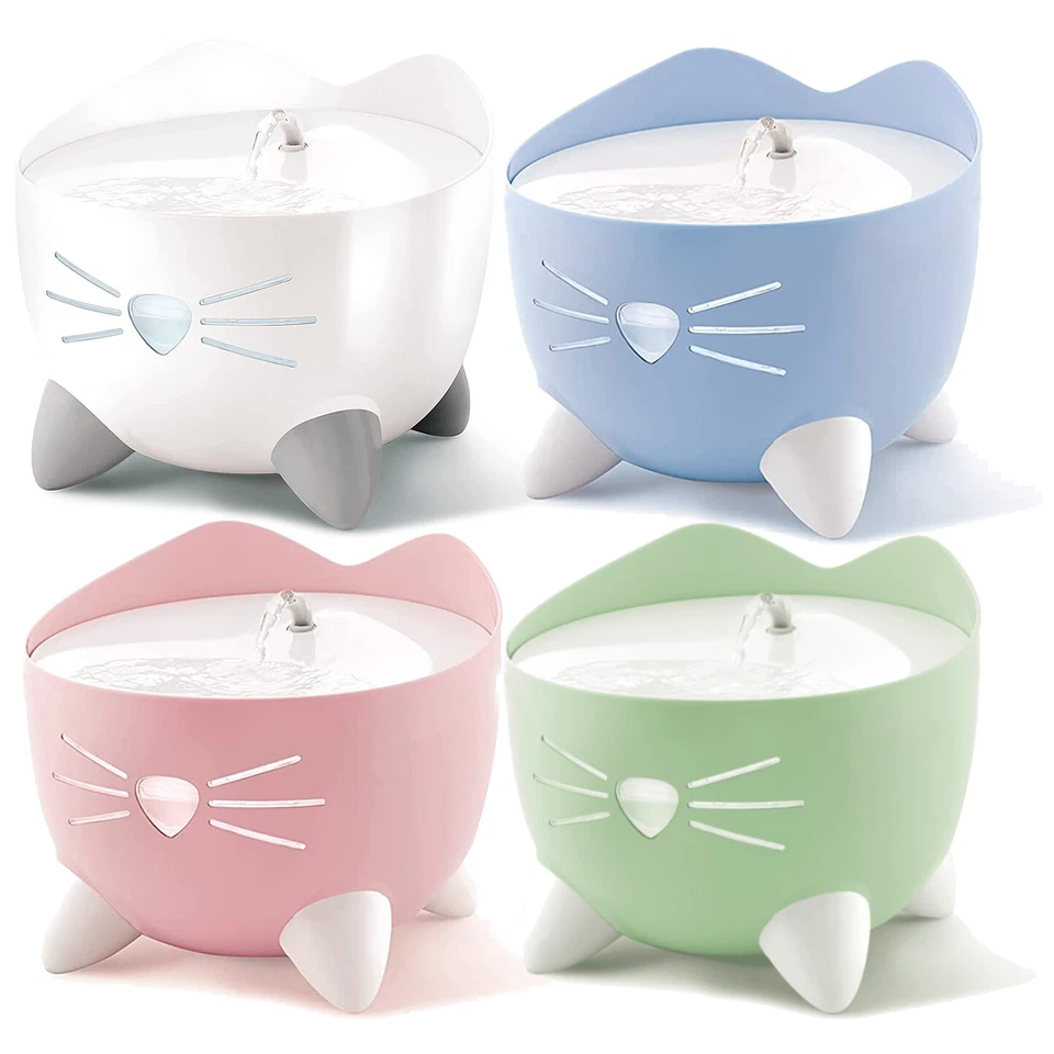 Catit Pixi Cat Drinking Fountain Clean Water LED Cute Design Bowl 3 Colours