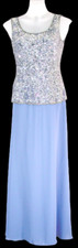 NWOT STENAY Beaded Sequined Periwinkle Blue SILK Prom Bridal Formal Dress Gown-4