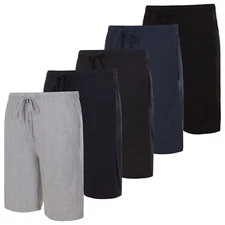 5 PACK Men's Casual Cotton Soft Knit Pajama Bottom Loungewear Shorts Pocket