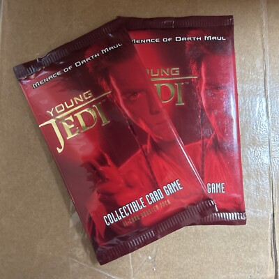 ( 2 ) Star Wars Card Game Young Jedi 11 Card Booster Pack - Menace Of Darth Maul
