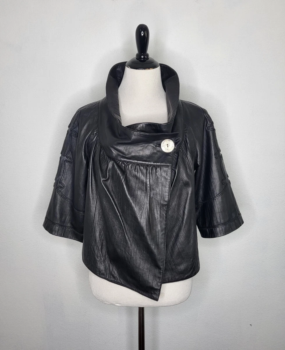 Leather jacket half sleeve cheap