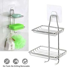 3-Tier Shower Soap Shampoo Bar Holder Self Adhesive Freestanding Draining Soap