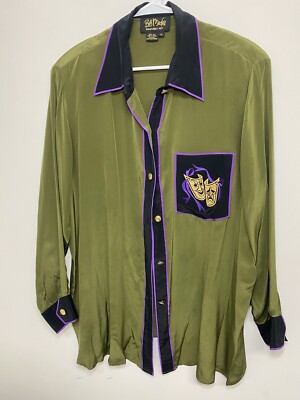 BOB MACKIE THEATER 100% SILK BLOUSE SHIRT SIZE 1X | eBay