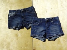 Girls Size 6x MINI Shorts, Levi's, Denim Blue 5 Pockets 3 Pieces Shorty Shorts