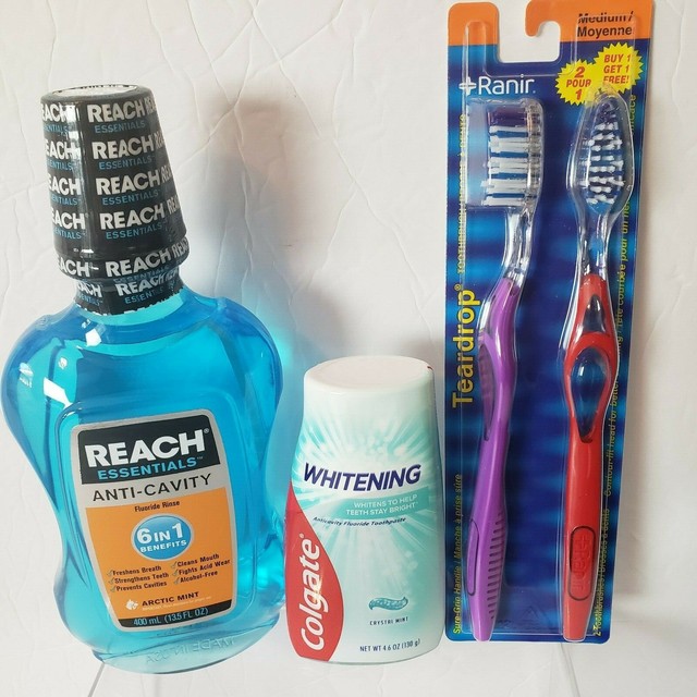 Reach AntiCavity Fluoride Rinse Colgate Whitening Tooth Paste Ranir