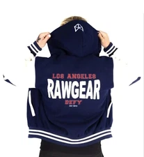 Rawgear Jacket Men’s Navy Blue Bomber Varsity Jacket Los Angeles NEW M
