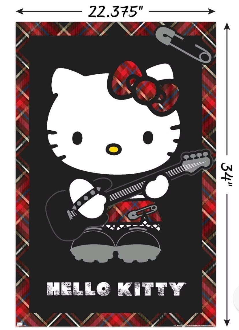 Trends International Hello Kitty Rock/Gothic Wall Poster Unframed