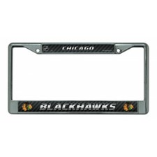 chicago blackhawks nhl ice hockey team logo chrome license plate frame usa made