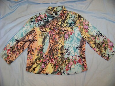Women's Gaudy Couture Denim Jacket - L - Front Sequin Trim