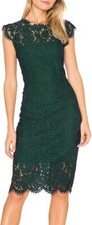 Women's Sleeveless Lace Floral Cocktail Dress - Crew Neck Knee-Length Party Wear