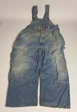 Vintage OshKosh B  Gosh Denim Jean Bib Overalls Union Made Sanforized Distressed