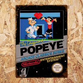 POPEYE NES Metal Wall Sign Vintage Nintendo Gaming Print Retro Arcade Gamer Gift