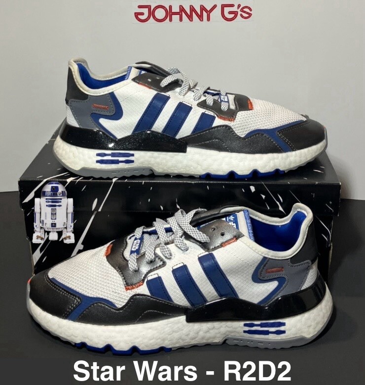 Adidas Nite Jogger Star Wars R2D2 Shoes White Blue FV8040 Size 10