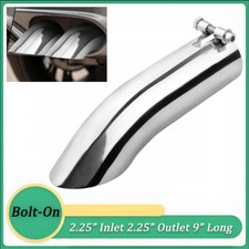 1x2x Stainless Steel Exhaust Tip -turn Down 2.25 Inlet - 2.25 Outlet -9 Long