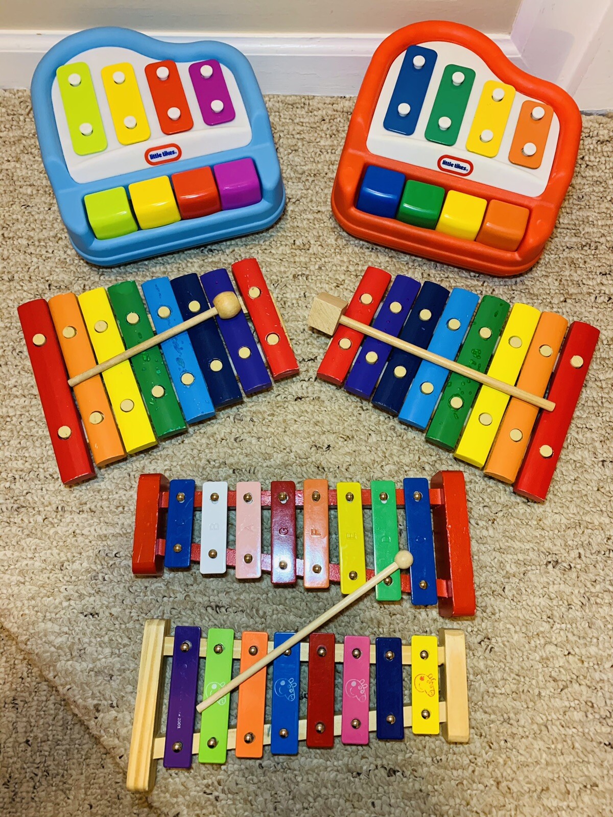 Little Tikes Xylophones Lot of 6 w/ Melissa Doug Schylling Peppa Pig