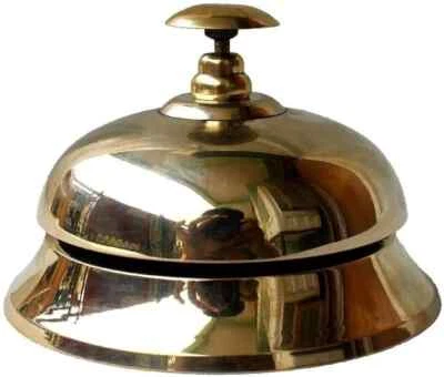Desk Bell Antique Vintage Brass Hotel Service Ornate Reception decor item - Image 1 of 4
