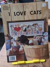 Vtg cross stitch chart only Jeremiah Junction I Love Cats