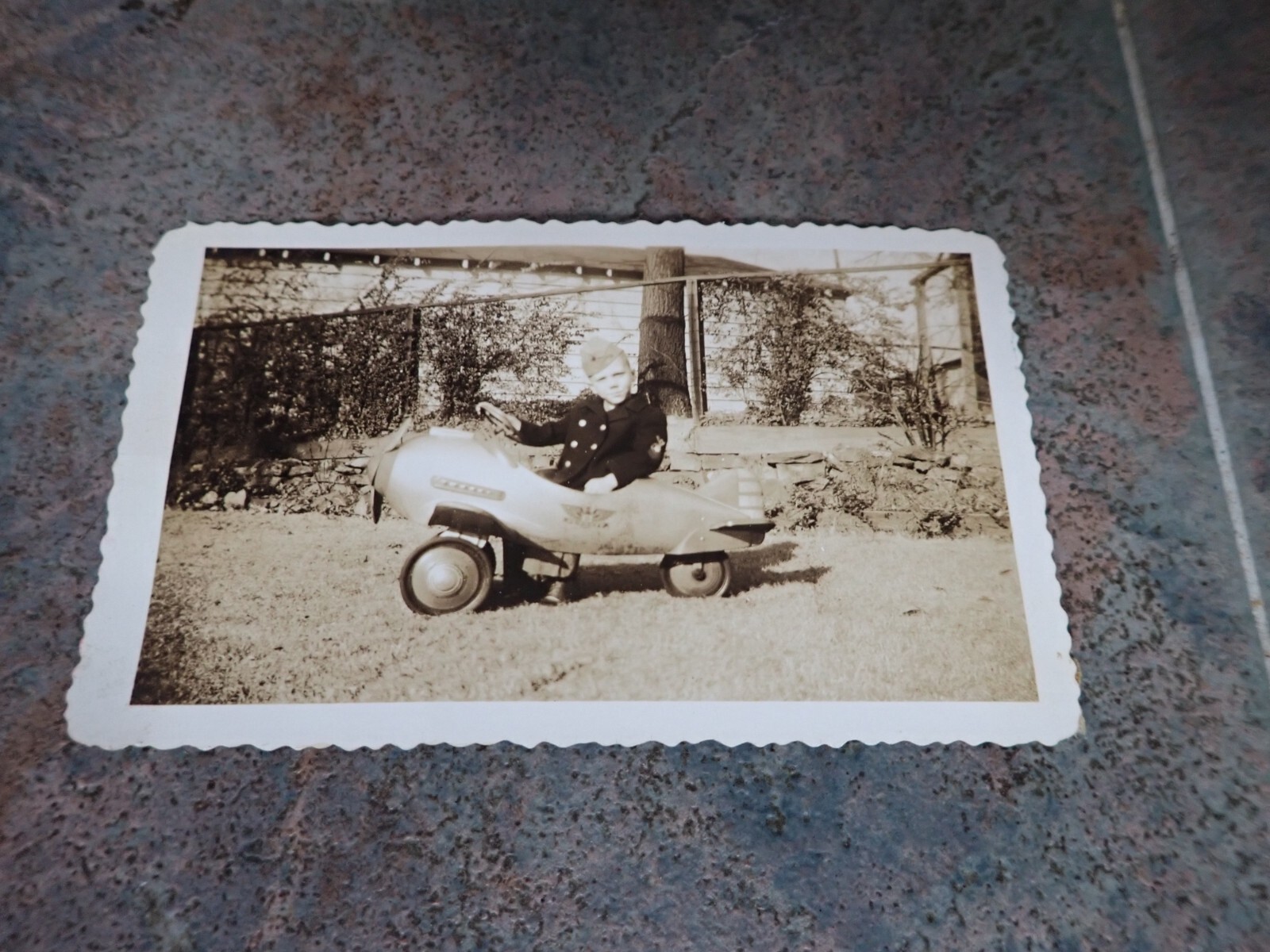 Vintage Uniformed Boy in Airplane Peddle Car 2 3/4"x 4 1/2" | eBay
