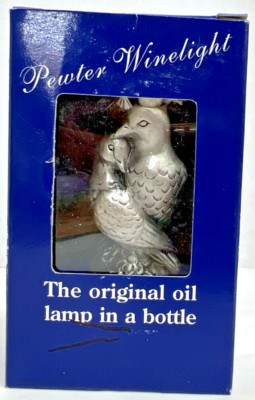 Brand New in Package Pewter Wine Light The Original Oil Lamp in a Bottle - Dove