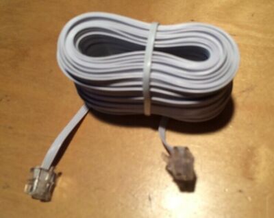20M Flach RJ11 zu RJ11 4 Pin ADSL Breitband Telefon Internet Router Modem Kabel 