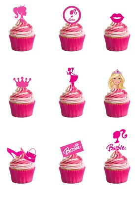 Cake Toppers BARBIE Themed 30 Stand Up Edible Premium Wafer Paper