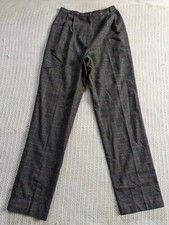 VTG Women's 12 Pleated Gray Plaid Pants Trouser 27" High Waist JH COLLECTIBLES