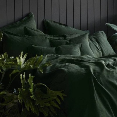 Forest Green cotton duvet  washable solid duvet cover queen, king, full duvet