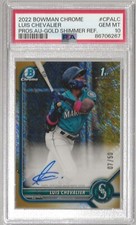 2022 Bowman Chrome Pros. Auto Gold Shimmer Ref. Luis Chevalier FBC 7/50  PSA 10