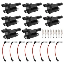 8x Ignition Coil & Spark Plugs w/ Wire For 05-19 Chevy Silverado GMC Sierra 1500