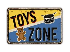 Toys Zone Sign Vintage Style