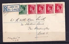 GB 1936 KEVIII REGISTERED FDC 14TH SEPT  1D RED X4 TIED WITH ½D GREEN #C2076